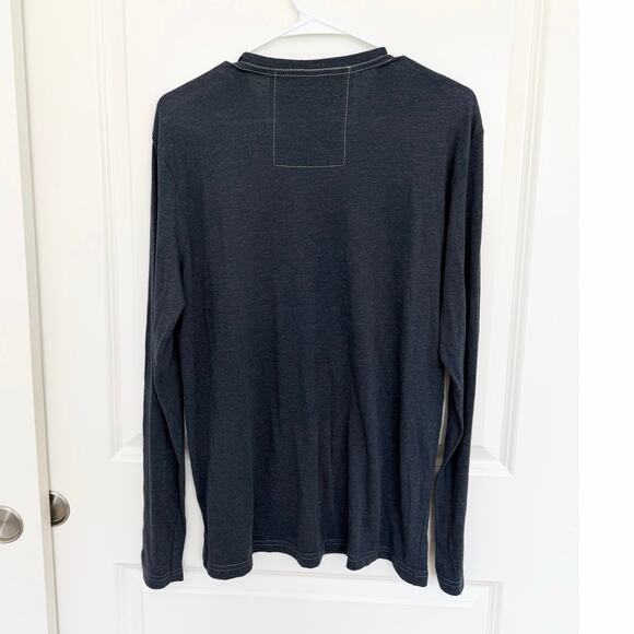 Aviator Nation Pray For Snow Cotton Blend Long Sleeve Shirt Blue Medium - Picture 2 of 4